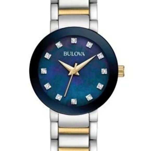 Bulova Futuro Women's Quartz Silver Gold Bracelet Watch - Picture 2 of 5